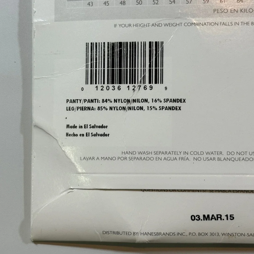 Hanes Silk‎ Reflections Pantyhose Style #718 AB Barely Black Silky Sheer Control